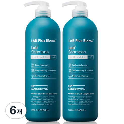닥터방기원 랩플러스 바이옴 탈모샴푸 블루라벨, 1000ml, 6개