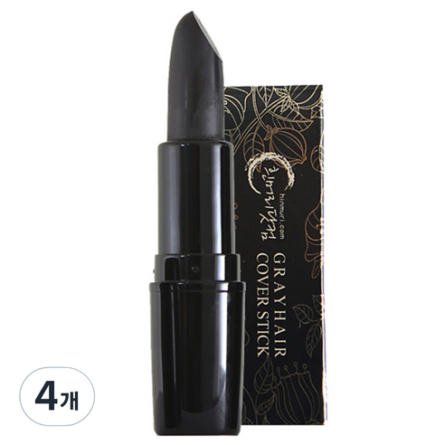 아이코스팩 흰머리닷컴 새치커버스틱 3.5 g, 흑색, 4개