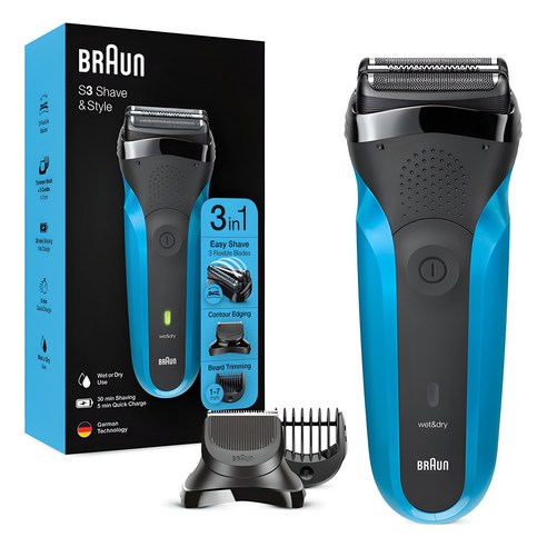 BRAUN 시리즈 3 전기면도기, 310BT, Blue