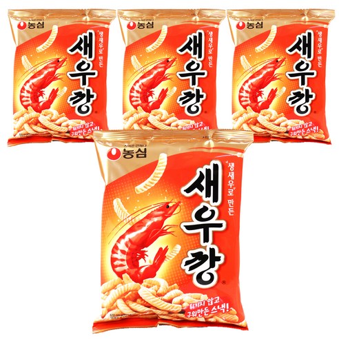 농심 새우깡, 90g, 4개 과자