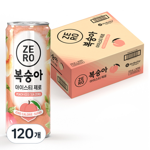 맥널티커피 복숭아 아이스티 제로, 240ml, 120개
