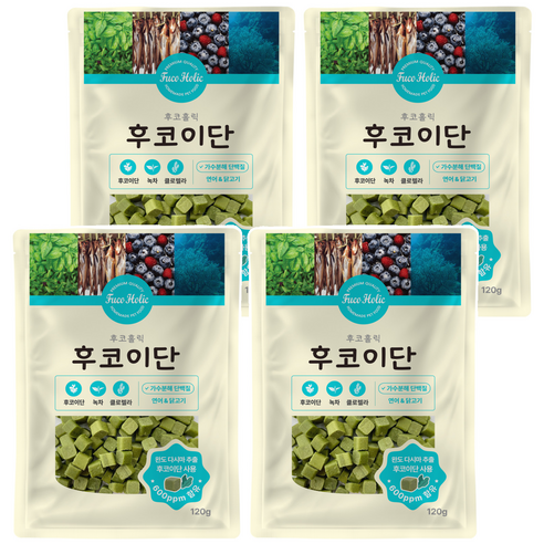 후코홀릭 강아지 수제간식, 후코이단, 120g, 4개