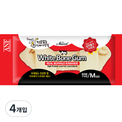 ANF 화이트본 강아지껌 M 1P, 소고기, 4개입