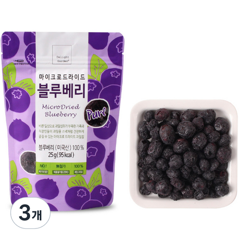 딜라잇가든 마이크로드라이드 블루베리, 3개, 25g