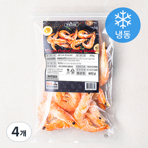 프라이드 자숙 흰다리새우 (냉동), 4개, 300g (18~20미)