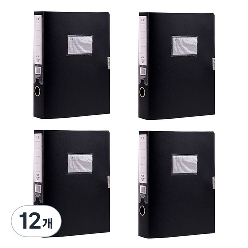알로데 A4 무지 파일 케이스 32 x 23.5 x 3.5 cm, TYPE08 블랙, 12개