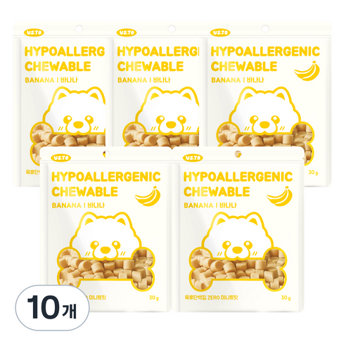 비토 반려동물 하이포알러제닉 츄어블, 바나나맛, 30g, 10개