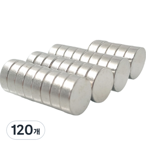 미샌더 초강력 네오디움 원형자석 지름 10mm x 두께 2mm, 실버, 120개