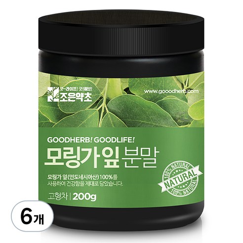 조은약초 프리미엄 모링가 잎가루, 200g, 6개