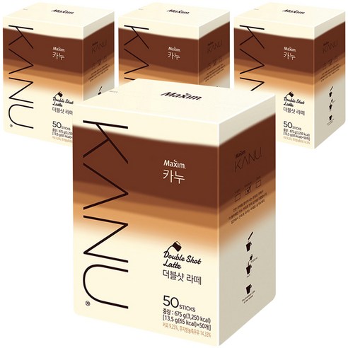카누 동서식품 맥심카누 더블샷라떼, 50개입, 4개