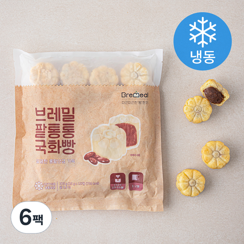 브레밀 팥통통 국화빵 (냉동), 375g, 6팩