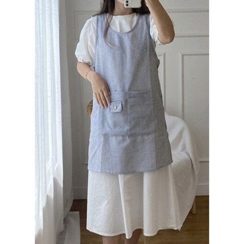 산뜻함과 편안함을 동시에, 한스갤러리 시어서커 보육 교사 앞치마