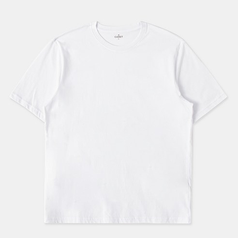 로켓배송으로 신속한 배송과 함께 편안한 여름 착용을 위한 캐럿 화이트 반팔 티셔츠