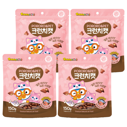 에이비에스엘 뽀로로펫 크런치캣 간식, 참치 + 연어 혼합맛, 150g, 4개