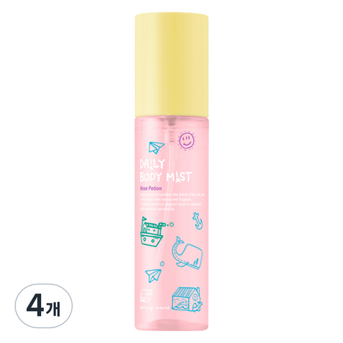 댄싱웨일 데일리 바디미스트 로즈포션, 4개, 70ml