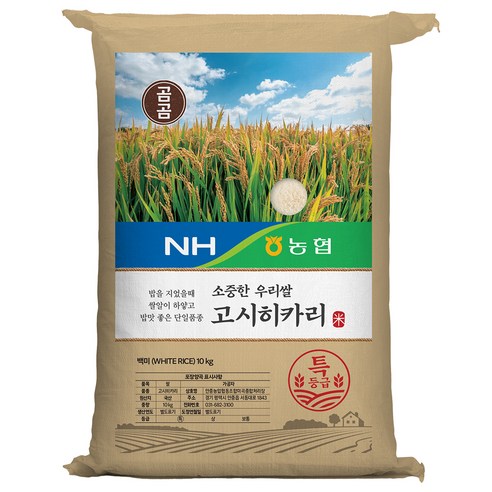 2025년산 햅쌀 곰곰x농협 소중한 우리쌀 고시히카리