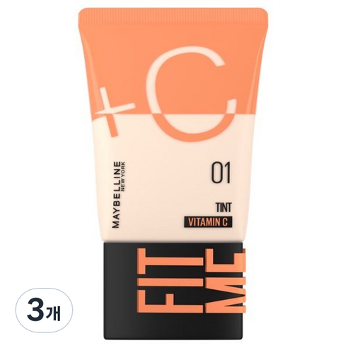 메이블린 핏미 스킨 틴트 30ml, 01 페어 핑크, 3개