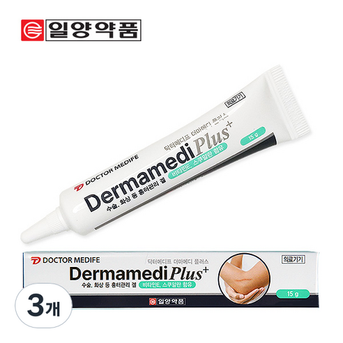 일양약품 더마메디 플러스 수술 화상 흉터 관리 연고 15g, 3개