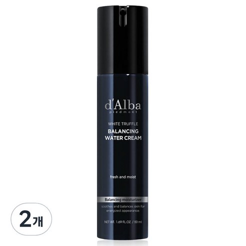 달바 화이트 트러플 밸런싱 워터 크림, 50ml, 2개 클린/비건뷰티