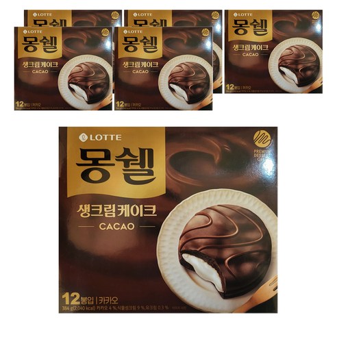 몽쉘 생크림케이크 카카오, 384g, 6개
