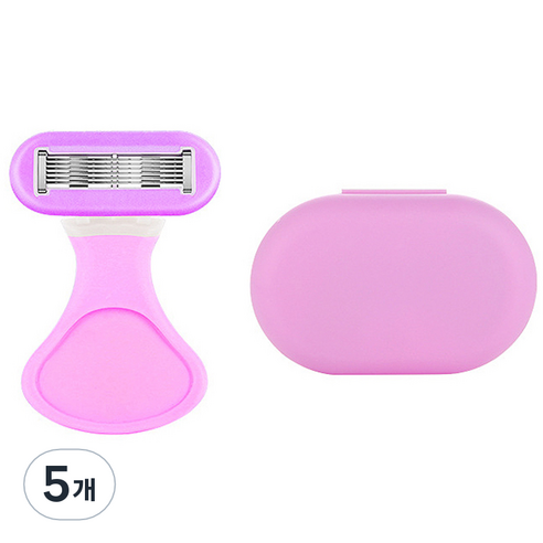 정월나나 여성용 제모 면도기 퍼플, 1개입, 5개