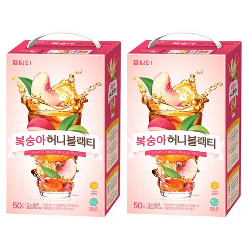 담터 복숭아 허니 블랙티, 13g, 50개입, 2개, 13g