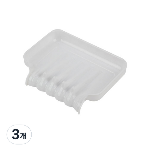 새드리 모던 물 잘 빠지는 비누받침, 화이트, 3개