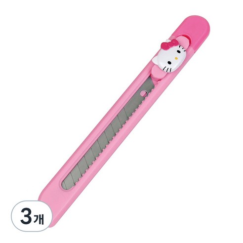 바이하츠 헬로키티 포켓 컷터칼 소, 핑크, 3개