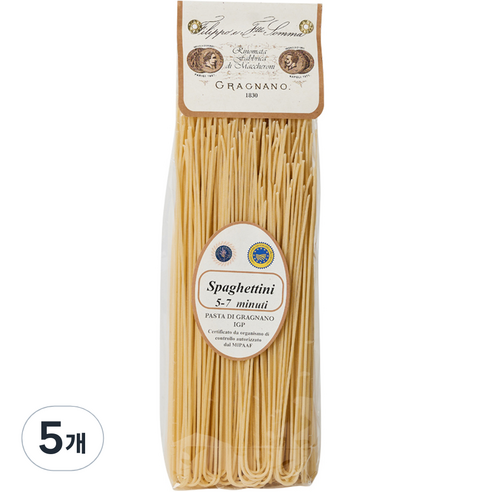 필리포솜마 그라냐노 파스타 스파게티니, 500g, 5개