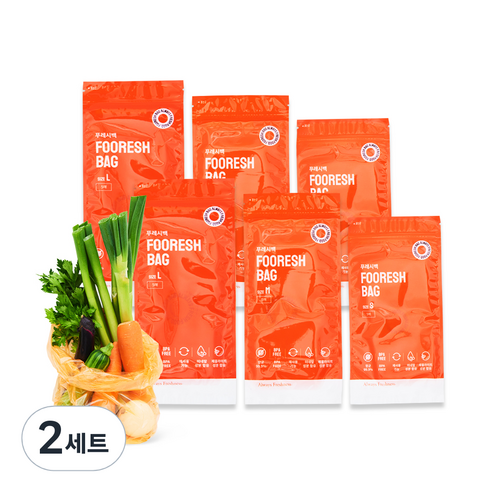 푸레시 신선백 S 15.5 x 38.5 cm 2L 10p + M 18 x 43 cm 4L 10p + L 23 x 52.5 cm 6L 10p 세트, 2세트