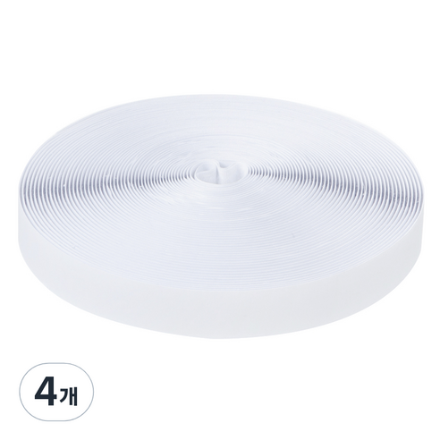 코멧 홈 접착식 찍찍이 테이프 보들이 화이트 25mm x 18m, 4개