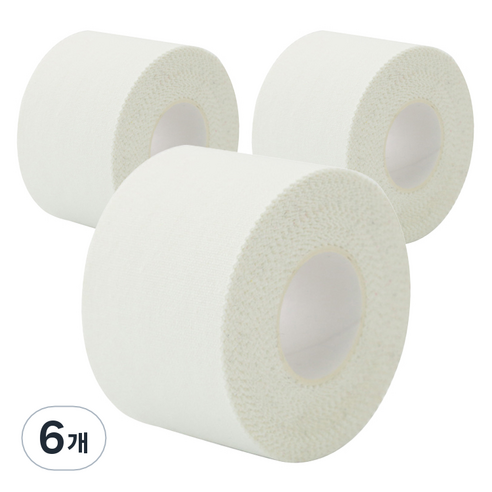 크리다 KRIDA C-tape 스포츠 테이프 화이트 2.5cm x 9.1m, 6개, 1개입