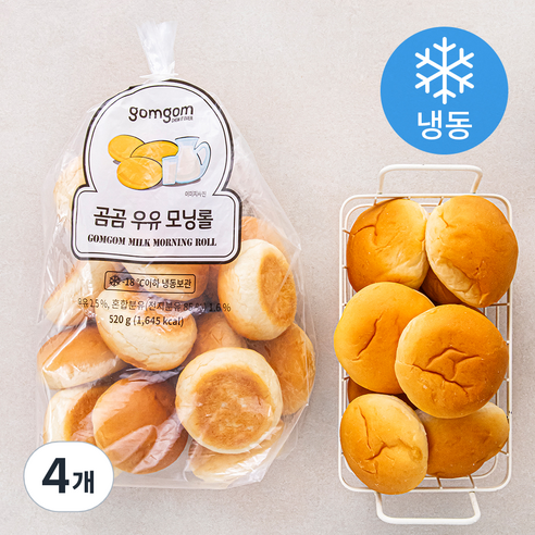 곰곰 우유 모닝롤 (냉동), 520g, 4개