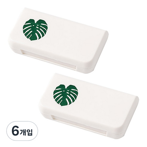 디엠코퍼레이션 알럽홈 플랜트 미니 알약 케이스 초록잎, 6개입