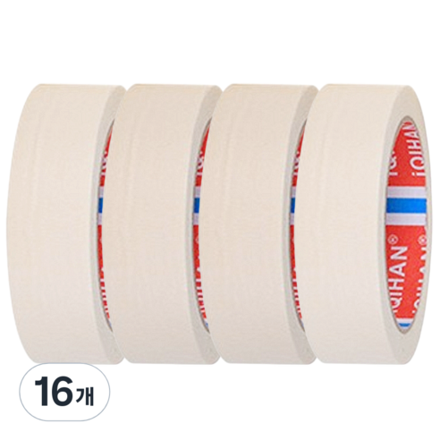 디파워샵 단색 종이 마스킹 테이프 40mm x 20m, 아이보리, 16개