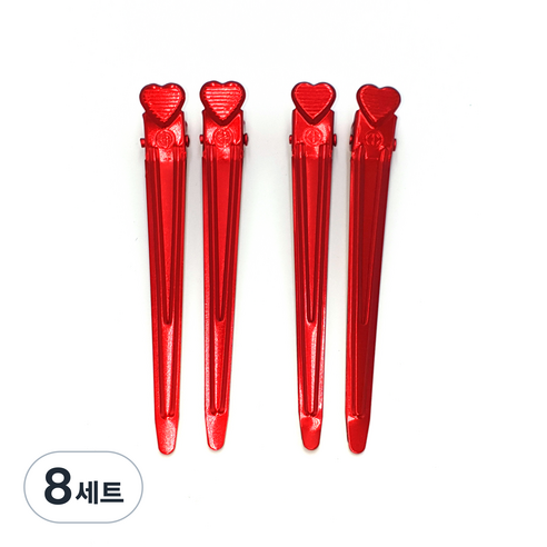 철미용 핀 대 2p, 빨강, 8세트