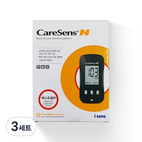 아이센스 케어센스 N 혈당측정기 세트, 3세트