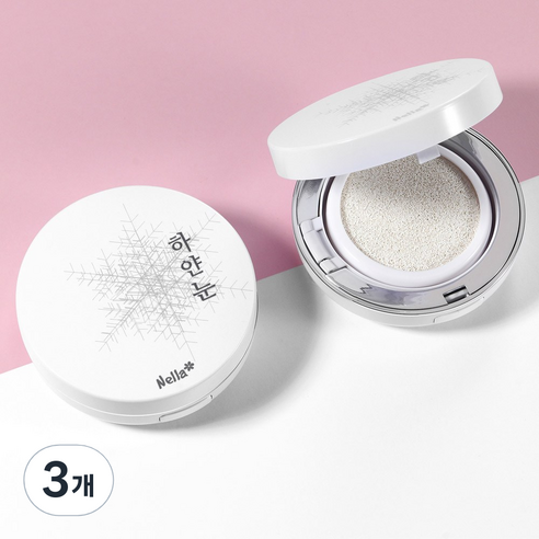 넬라 하얀눈 광채 발효 화이트닝 쿠션 15g, 3개, 15ml