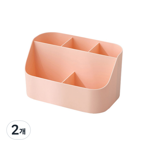 앤티스 바시움 대용량 데스크탑 수납 정리함, 핑크, 2개