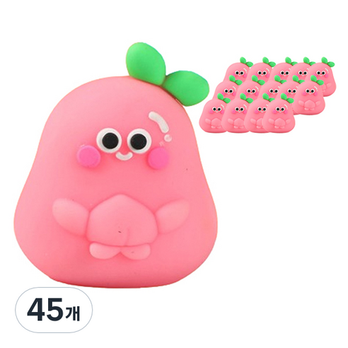 마켓감성 실리콘 캐릭터 연필깎이 복숭아, 45개