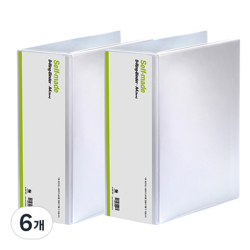 희망사무포인트 D링 바인더 9cm 3공, 백색, 6개
