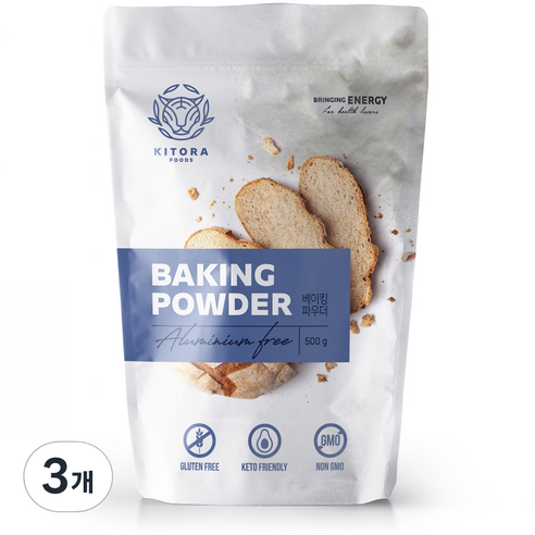 키토라푸드 글루텐프리 베이킹파우더, 500g, 3개