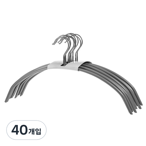 코멧 홈 논슬립 라운드 옷걸이, 그레이, 40개입
