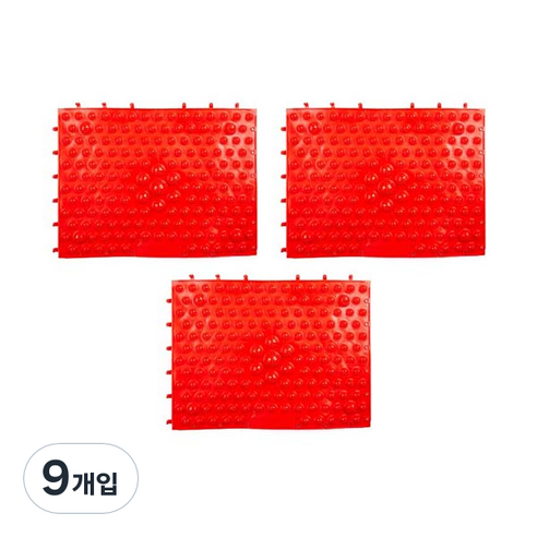에이비엠코리아 조립식 발지압매트, 9개, 레드
