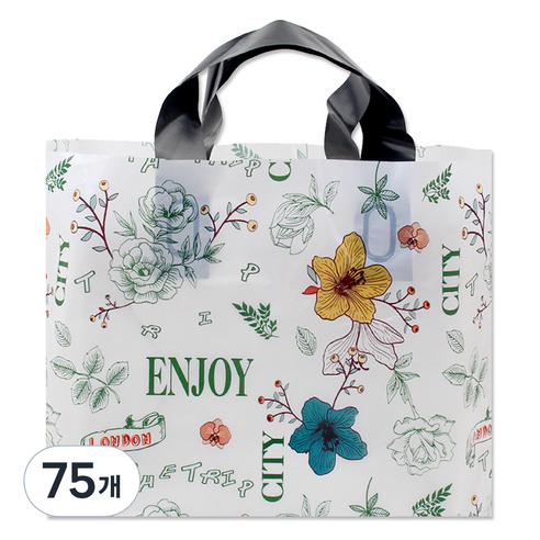 아이엔피 LDPE 손잡이 비닐백 소 30 x 20 cm, 07 엔조이시티, 75개