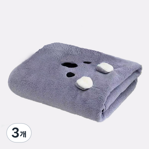 원이네 보들보들 귀여운 바스타월, 그레이, 3개