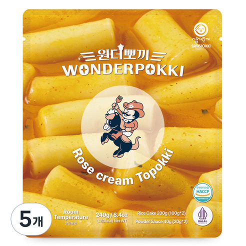 대유잼 원더뽀끼 로제 떡볶이, 240g, 5개