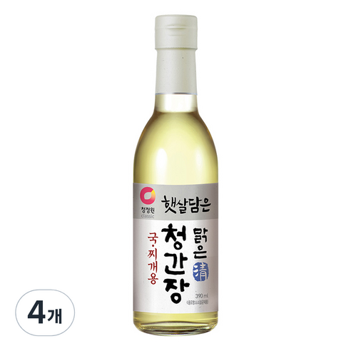 청정원 햇살담은맑은청간장 국찌개용, 390ml, 4개