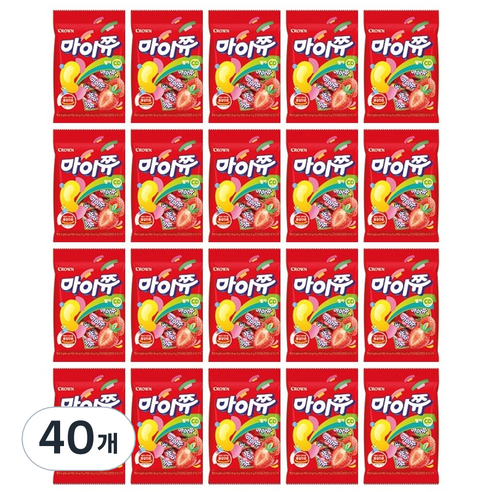 크라운 마이쮸 딸기 츄잉캔디, 92g, 40개
