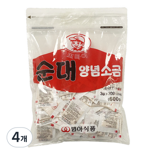 범아뽀빠이 순대 양념소금 200p, 4개, 600g